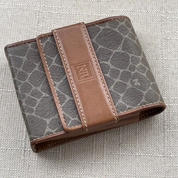 Nina Ricci Vintage Cigarette case/Card case Brown Signature Leather Case - Picture 3 of 12